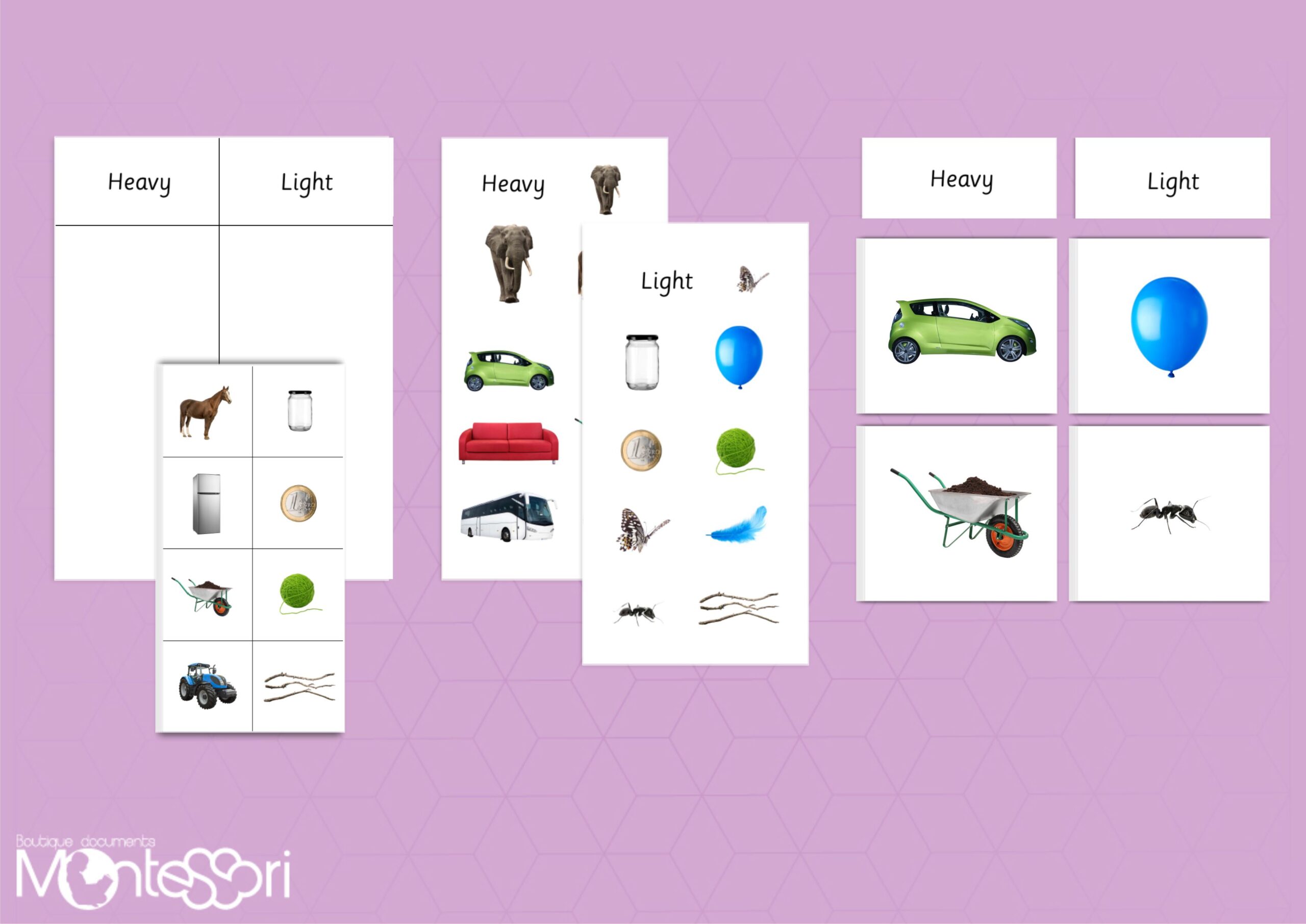 Heavy & Light Sorting Cards