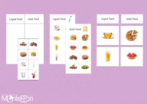 Liquid & Solid Foods Sorting Cards
