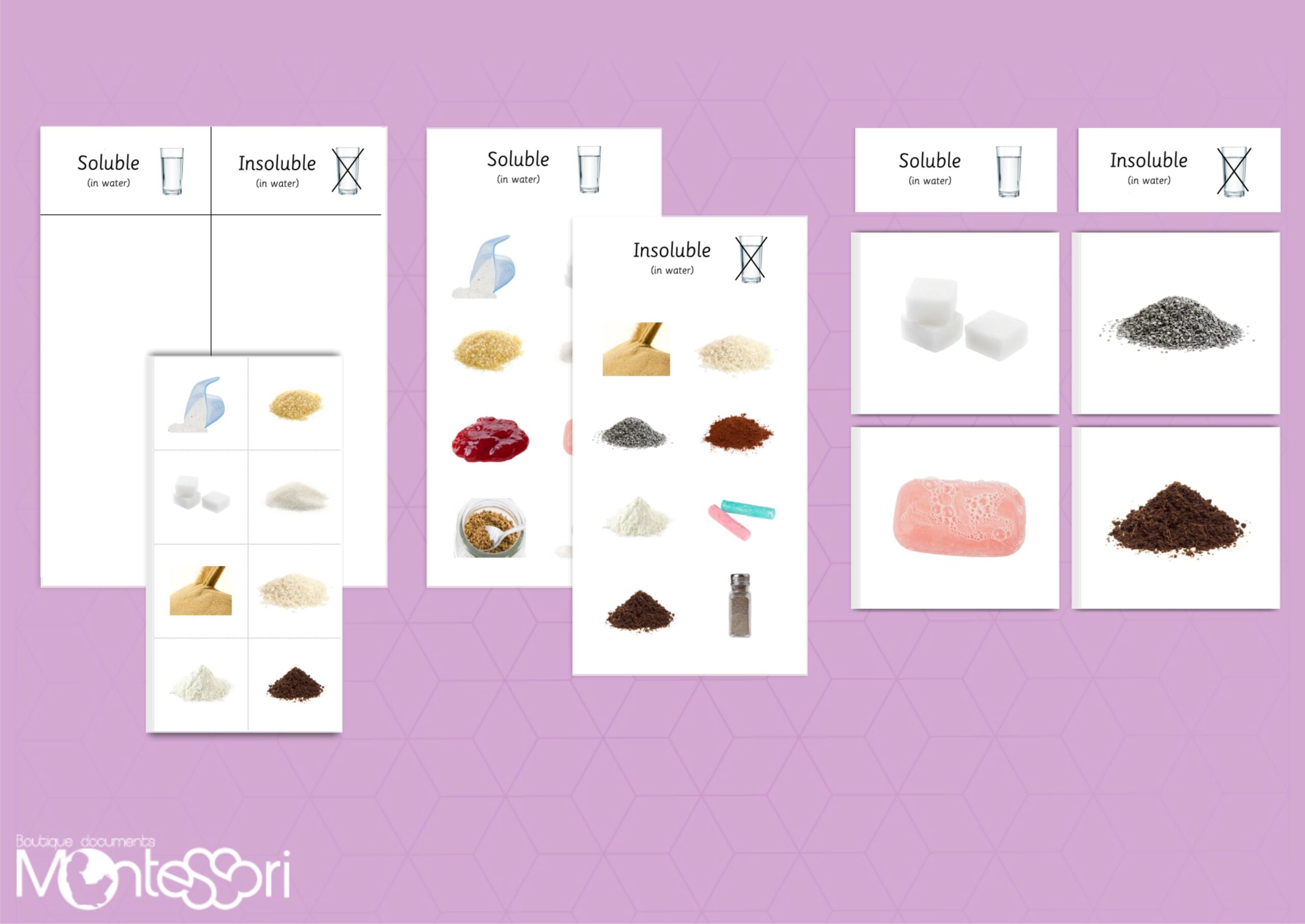 Soluble & Insoluble Sorting Cards